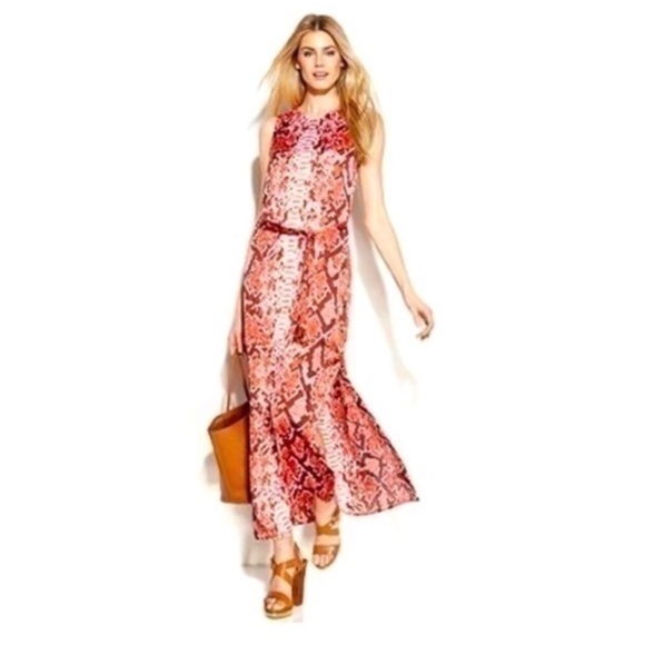 MICHAEL MICHAEL KORS Snakeskin Print Maxi Dress Size XS - Picture 1 of 8